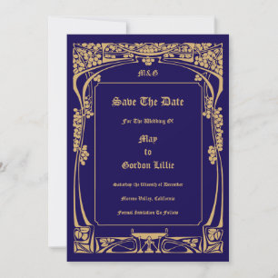 Reserve A Data Vintage Art Nouveau Style Wedding