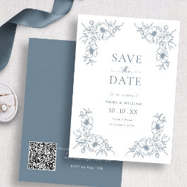 Reserve A Data Vintage Blue Save Date (Salvar data)