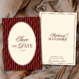 Reserve A Data Vintage Deep Burgundy Stripes Old Money Wedding