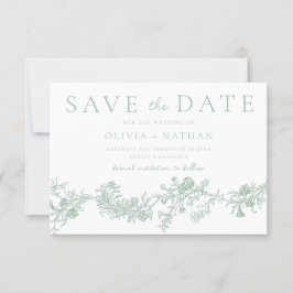 Reserve A Data Vintage Elegance: Casamento Floral Clássico Sage