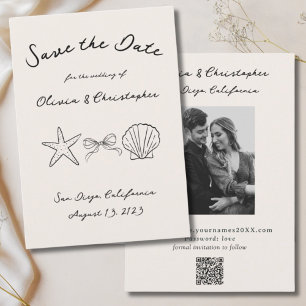 Reserve A Data Vintage Elegant Seashell Coquette QR Code