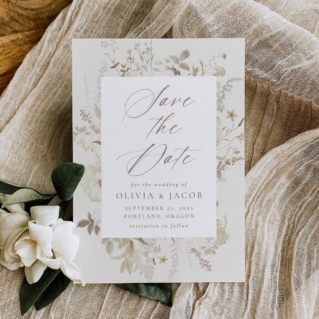 Reserve A Data Vintage Floral Frame Casamento (Criador carregado)