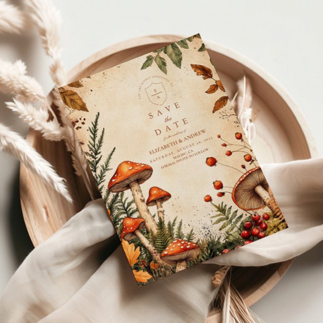 Reserve A Data Vintage Forest Fungi Wedding (Criador carregado)