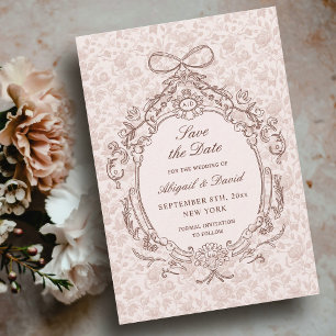 Reserve A Data Vintage Frame Casamento Salva A Data