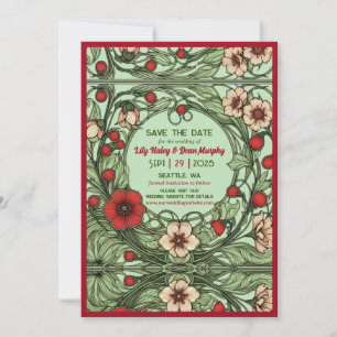 Reserve A Data Vintage Garden Art Nouveau Wedding