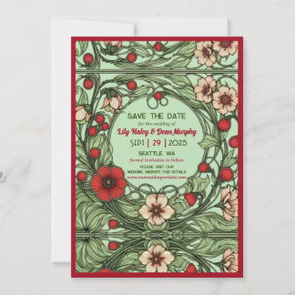 Reserve A Data Vintage Garden Art Nouveau Wedding