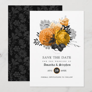 Reserve A Data Vintage Gothic Casamento Salva A Data