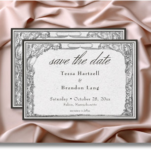 Reserve A Data Vintage Gothic Medieval Line Border Weding