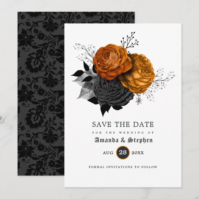 Reserve A Data Vintage Gothic Wedding (Frente/Verso)