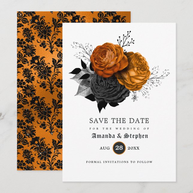 Reserve A Data Vintage Gothic Wedding (Frente/Verso)