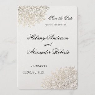 Reserve A Data Vintage Lace Elegante Gold Foil Salve a Data