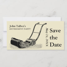 VINTAGE Lawn Mower Retirement Party Salvar data