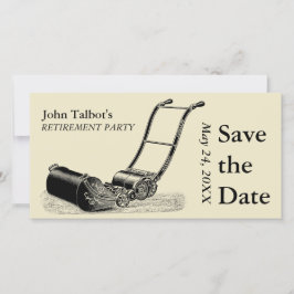 Reserve A Data VINTAGE Lawn Mower Retirement Party Salvar data