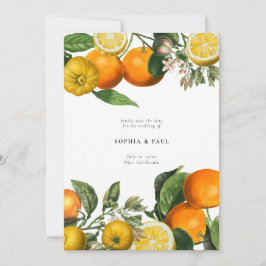 Reserve A Data Vintage Lemon Citrus Botanical Weding