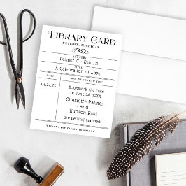 Reserve A Data Vintage Library Card Wedding Date (Salvamento da d