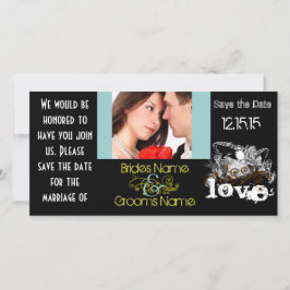 Reserve A Data Vintage Love Birds Salva a Data Sua Foto