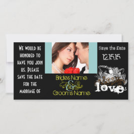 Reserve A Data Vintage Love Birds Salva a Data Sua Foto