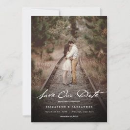 Reserve A Data Vintage Manuscrito Script Foto Simples e Elegante