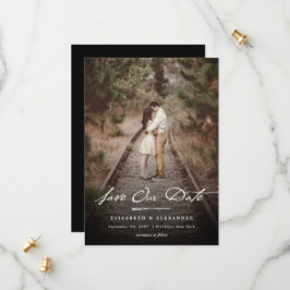 Reserve A Data Vintage Manuscrito Script Foto Simples e Elegante