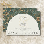 Reserve A Data Vintage Nature William Morris Elegant Wedding<br><div class="desc">Seu dia de casamento merece um convite tão único e eterno quanto sua história de amor. Nosso inspirado William Morris salve a design do cartão de data capta a essência da beleza da natureza com padrões intrincados em chaleiras ricas, punhos quentes, cremes macios e castanhos de terra. O texto inspirado...</div>