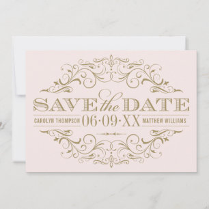 Reserve A Data Vintage Pink e Antiguamente Dourado Casamento Farm