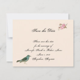 Reserve A Data Vintage Pink Rose e Robin Weding Salvar a Data