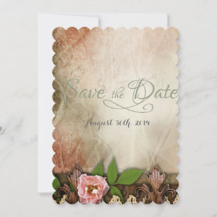 Reserve A Data Vintage Pink Roses Casando Salve a Data