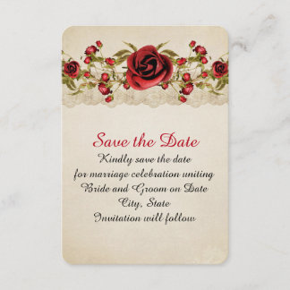 Reserve A Data Vintage Primavera Rosa vermelha Salve a data