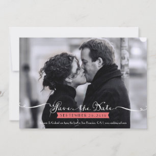 Reserve A Data Vintage Romantic Script Photo Save the Date