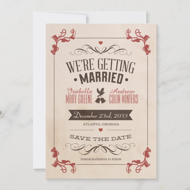 Reserve A Data Vintage Salvar a Data (Frente)