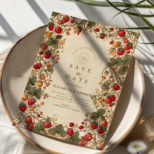 Reserve A Data Vintage Strawberry Garden Wedding (Criador carregado)