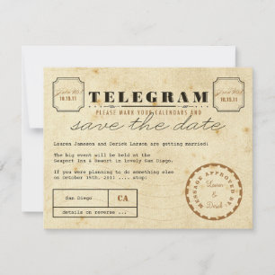 Reserve A Data Vintage Telegram Salvar a Data