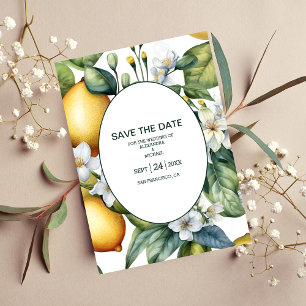 Reserve A Data Vintage Watercolor Summer Citrus Casamento