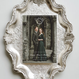 Reserve A Data Vintage Wreath Monogram Elegant Wedding Full Photo