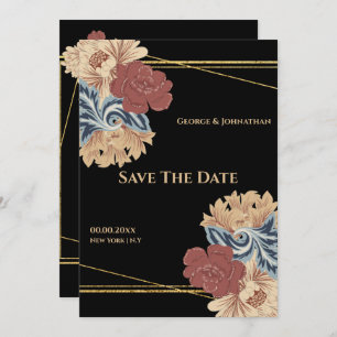 Reserve A Data Vintagem botânica grande e grande flor pintada