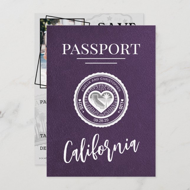 Reserve A Data Violet California Passport Salve A Data (Frente/Verso)