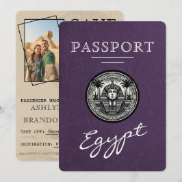 Reserve A Data Violet Egypt Passport Wedding Save the Date