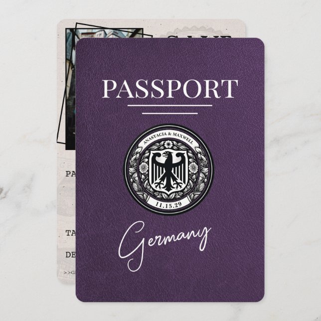 Reserve A Data Violet Purple Germany Passaporte Exceto Data (Frente/Verso)