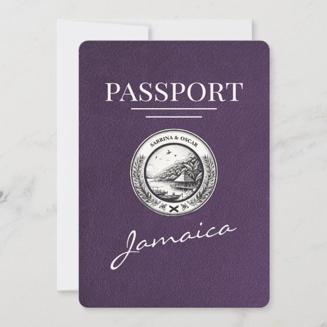 Reserve A Data Violet Purple Jamaica Passport Salvar Data (Frente)