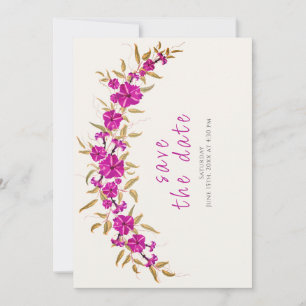 Reserve A Data Violeta Flor de Jardim de Trombeta Selvagem Casame