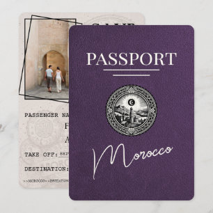 Reserve A Data Violeta Roxo Passaporte Marrocos Salvar A Data