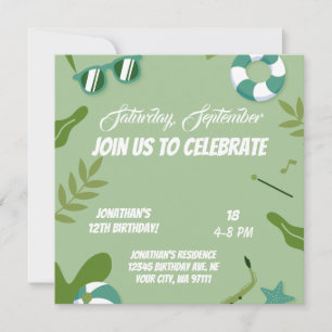 Reserve A Data Você Entrou? Neon Glow Blue Green Boy Birday