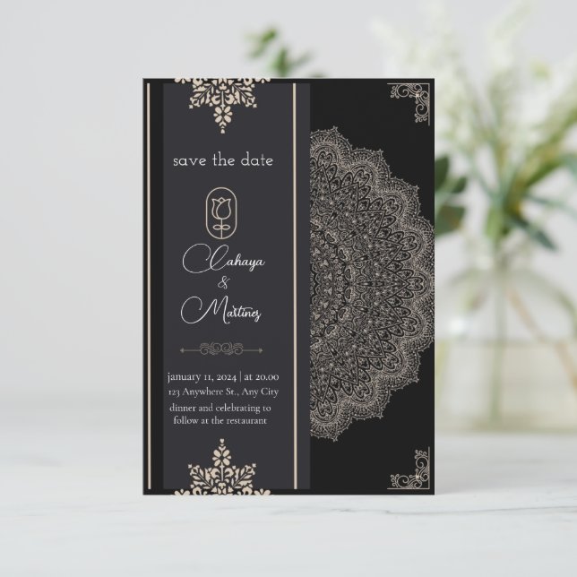 Reserve A Data Você está convidado para o nosso casamento | Guard (Em pé/Frente)