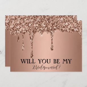 Reserve A Data Você Será Minha Rosa De Bridesmaid Com Glitter Dou