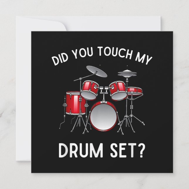 Reserve A Data Você Tocou Minha Camisa Do Drum Set Engraçado Você (Frente)