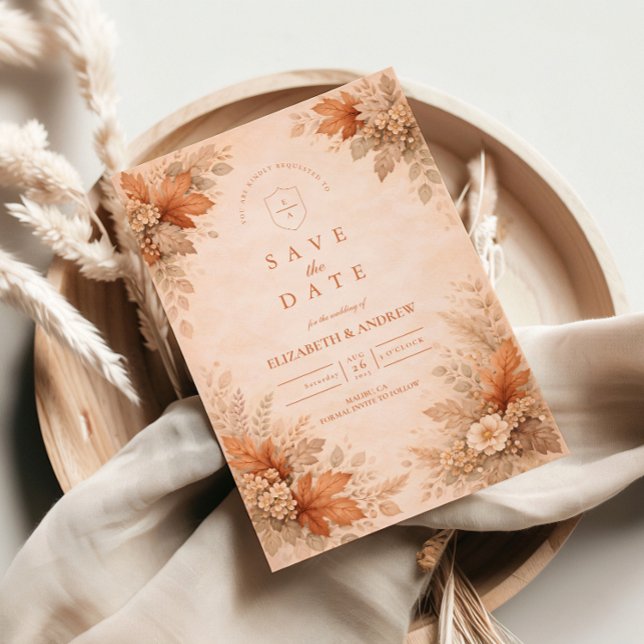 Reserve A Data Warm Floral Fall Wedding (Criador carregado)