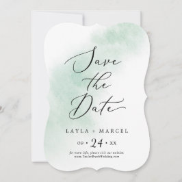 Reserve A Data Wash de Aquarela | Casamento Verde