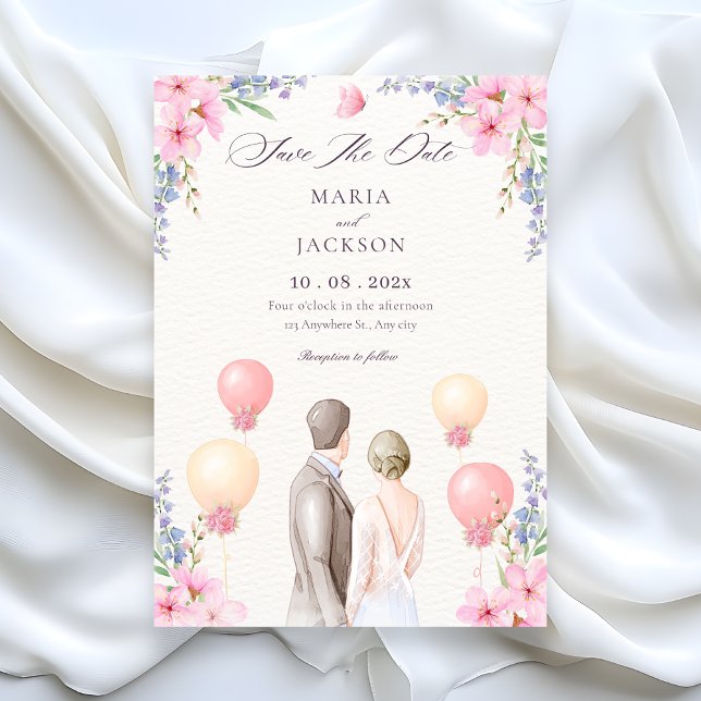 Reserve A Data Watercolor Aesthetic wedding  (Criador carregado)