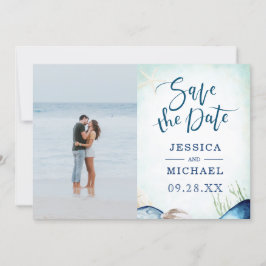 Reserve A Data Watercolor Beach Seashell Calliographic Foto