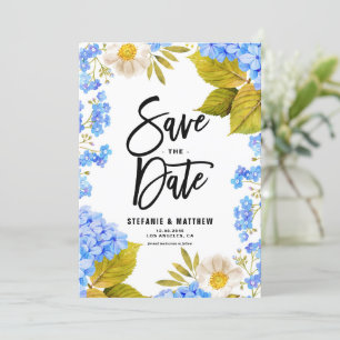 Reserve A Data Watercolor Blue Hydrangea Floral Código QR